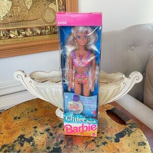 Barbie Glitter Beach Doll with Pink and Purple Swimsuit